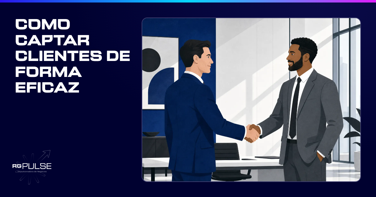 Um homem de negócios sorrindo e apertando a mão de outro homem em um escritório moderno.