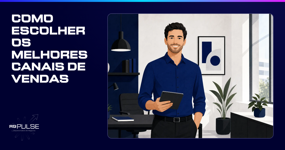 Um homem de negócios sorrindo, em um escritório moderno, com um tablet na mão e olhando para a câmera