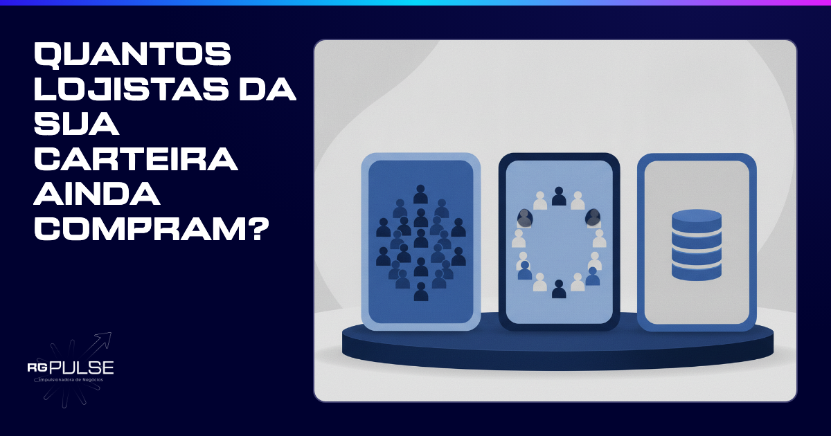 Planilha com três campos vazios: cadastrados, ativos em 90 dias e pedido médio, sobre fundo azul-marinho.